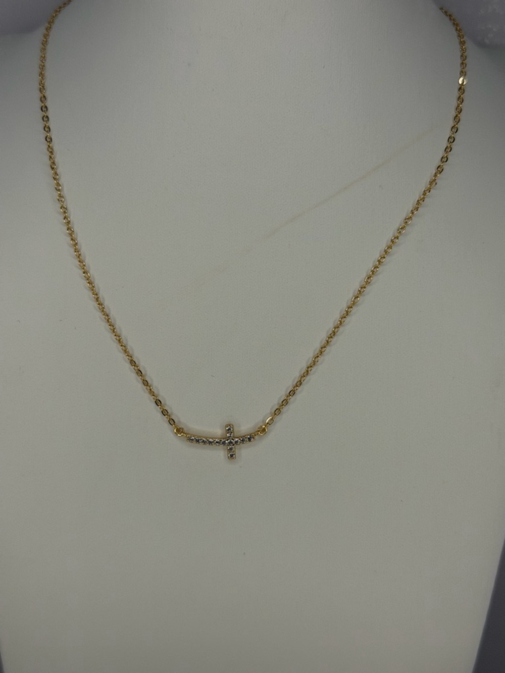 Park Lane Women’s Sacred Gold Cross Necklace Crystal Christian Faith NWT Elegant - Picture 3 of 3